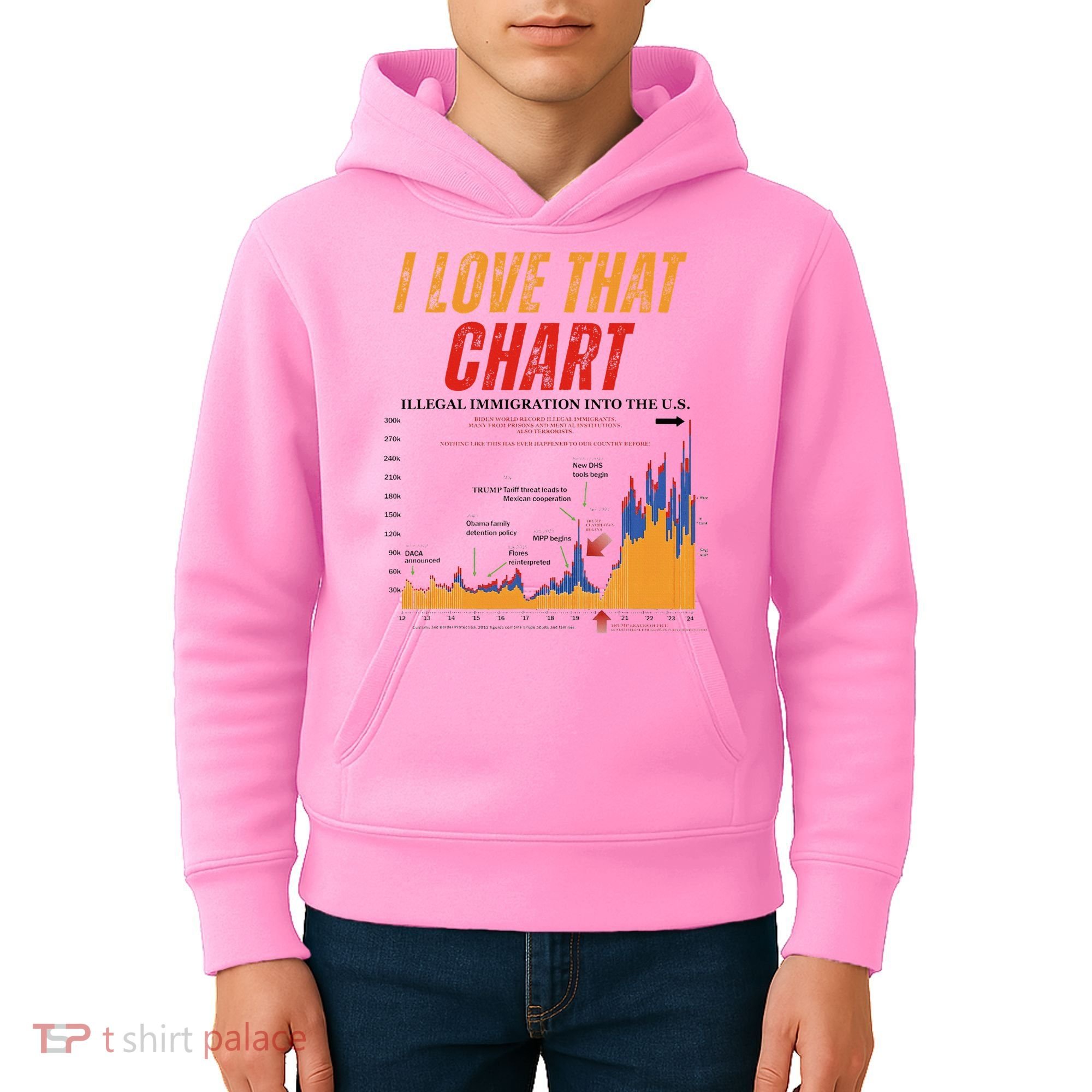 Trump I Love That Chart Kids Hoodie