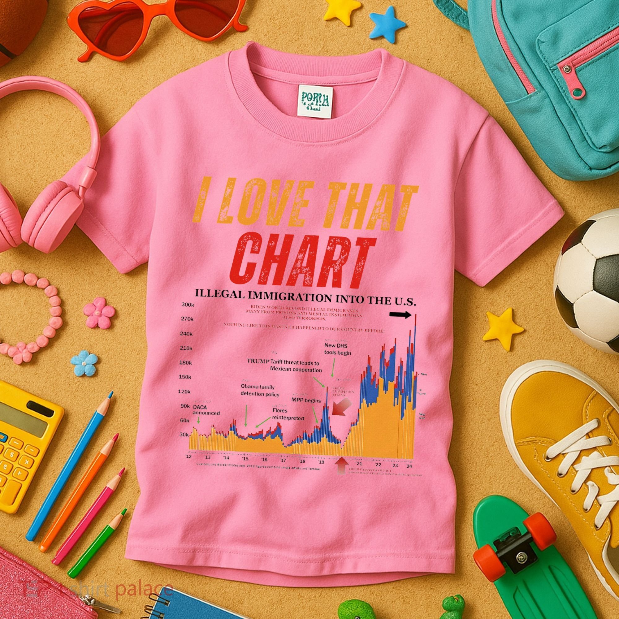 Trump I Love That Chart Kids T-Shirt