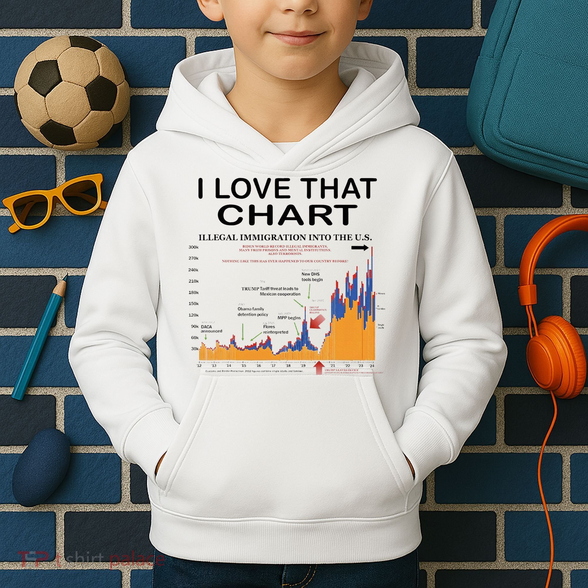 Trump I Love That Chart Kids Hoodie