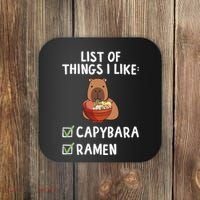Things I Like Capybara Lover Capybara Girl Capybara Boy Coaster thumb 0