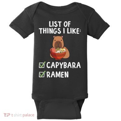 Things I Like Capybara Lover Capybara Girl Capybara Boy Baby Bodysuit