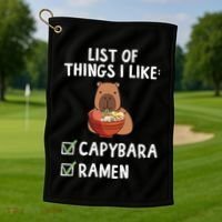 Things I Like Capybara Lover Capybara Girl Capybara Boy Golf Towel thumb 1