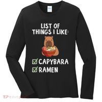 Things I Like Capybara Lover Capybara Girl Capybara Boy Women's Long Sleeve Shirt thumb 0