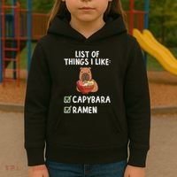 Things I Like Capybara Lover Capybara Girl Capybara Boy Kids Hoodie thumb 3