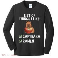 Things I Like Capybara Lover Capybara Girl Capybara Boy Kids Long Sleeve Shirt thumb 0
