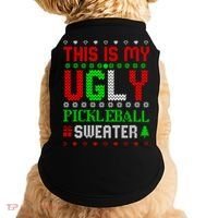 This Is My Ugly Pickleball Sweater Christmas Doggie Tank thumb 0