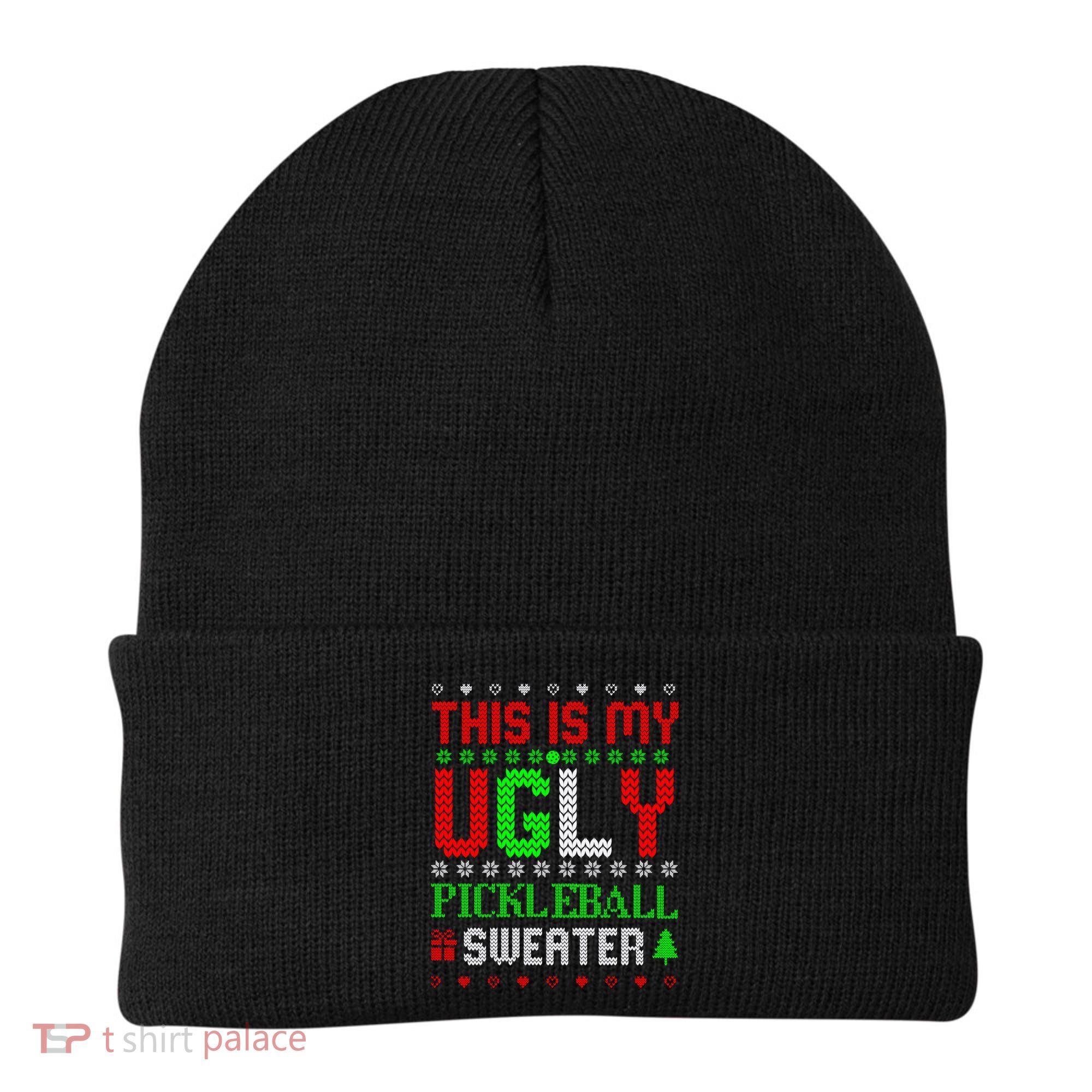 This Is My Ugly Pickleball Sweater Christmas Beanie