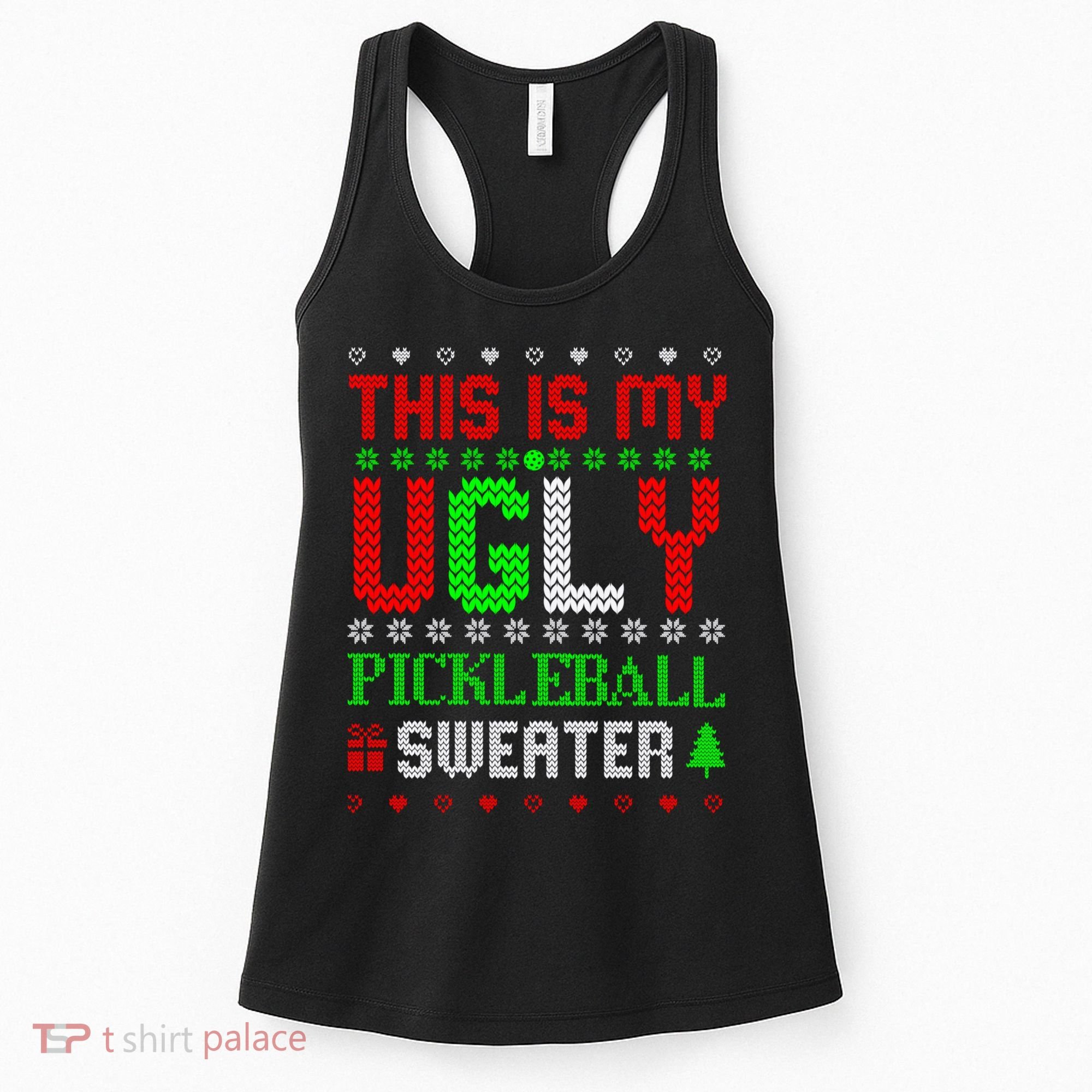 This Is My Ugly Pickleball Sweater Christmas Women's Tank Top
