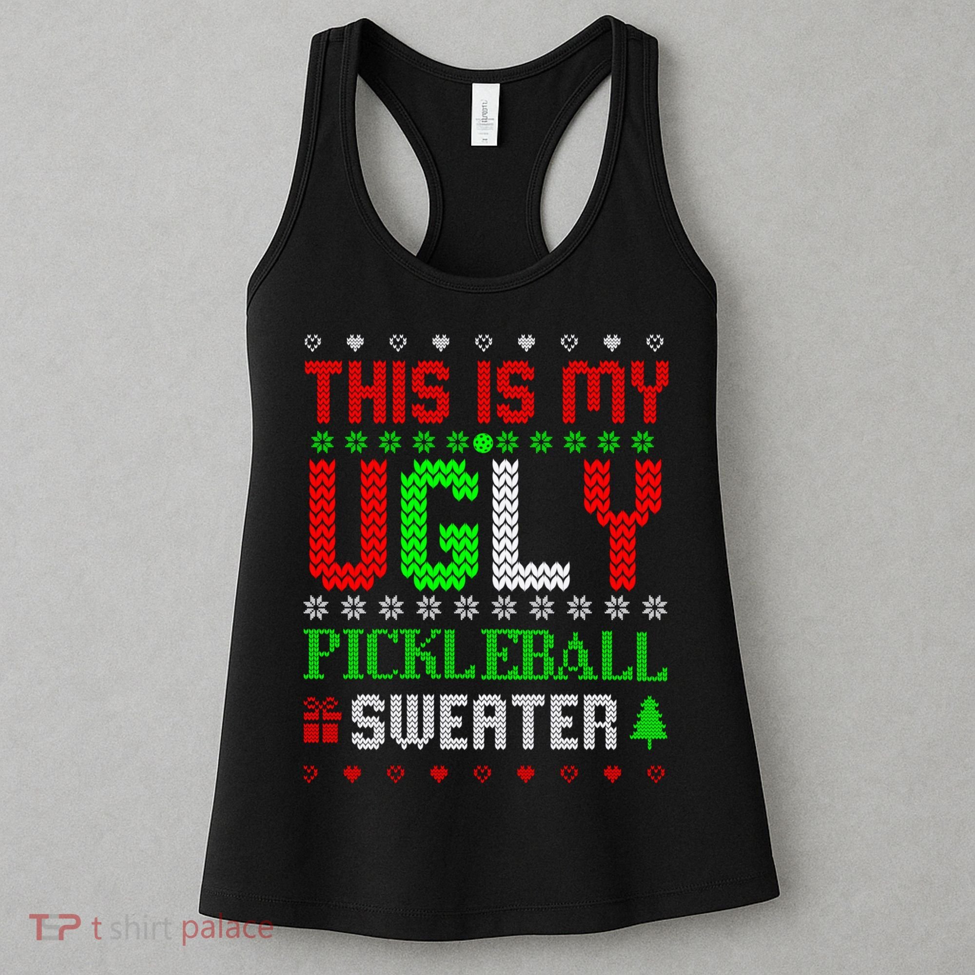 This Is My Ugly Pickleball Sweater Christmas Women's Tank Top