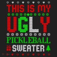 This Is My Ugly Pickleball Sweater Christmas Hat thumb 2