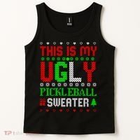 This Is My Ugly Pickleball Sweater Christmas Tank Top thumb 2