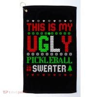 This Is My Ugly Pickleball Sweater Christmas Golf Towel thumb 0