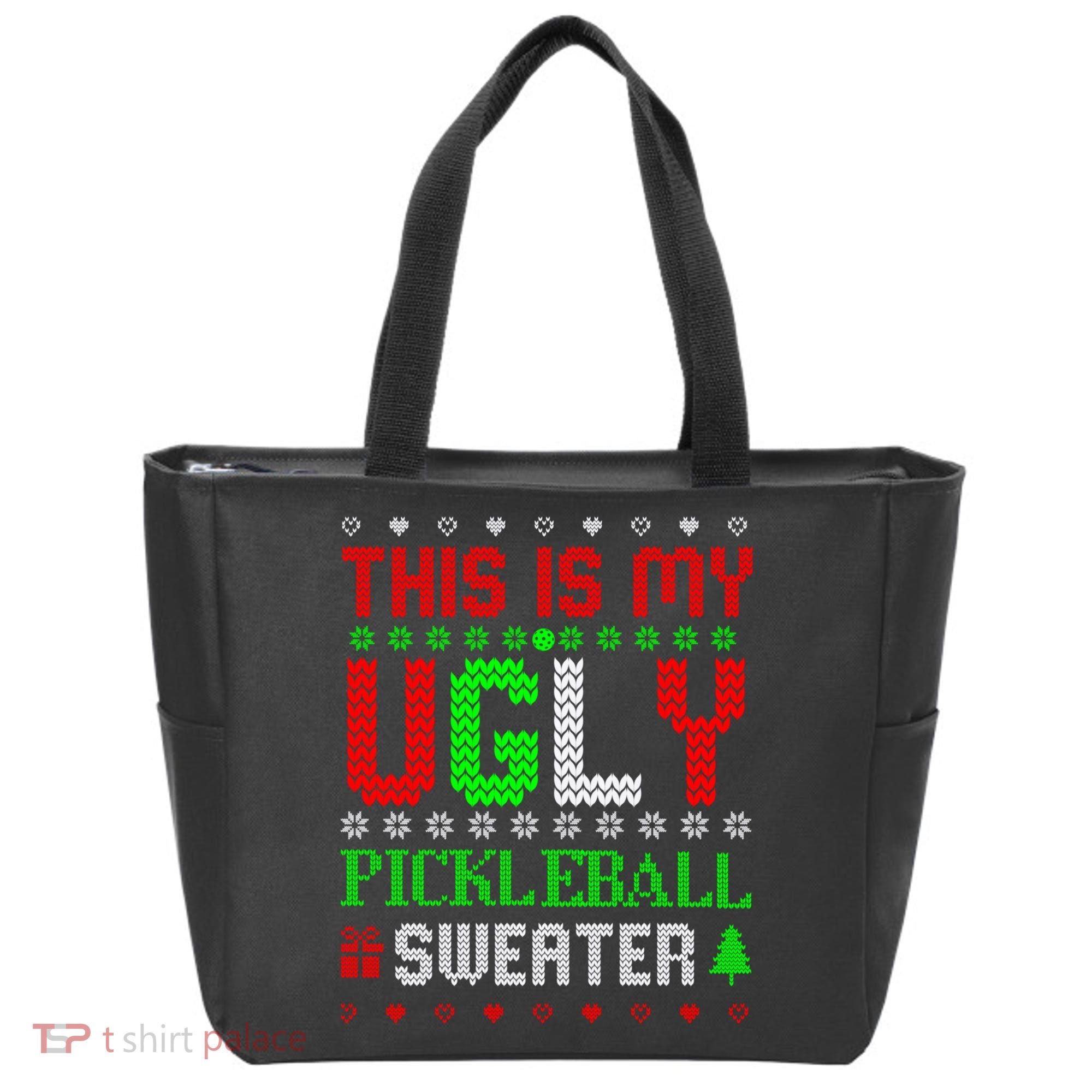 This Is My Ugly Pickleball Sweater Christmas Tote Bag