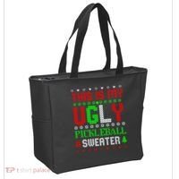 This Is My Ugly Pickleball Sweater Christmas Tote Bag thumb 2