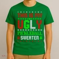 This Is My Ugly Pickleball Sweater Christmas T-Shirt thumb 3