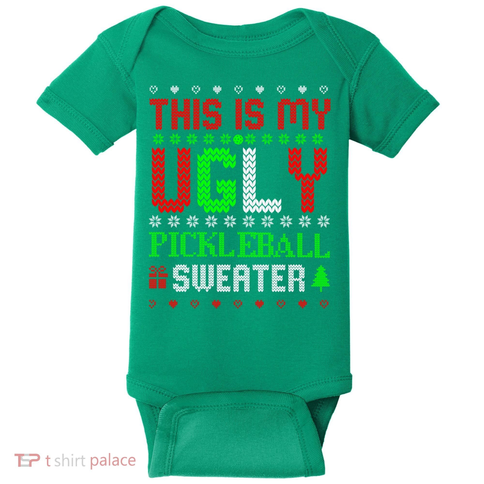 This Is My Ugly Pickleball Sweater Christmas Baby Bodysuit