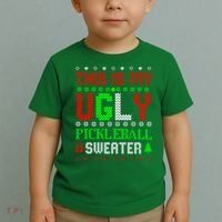 This Is My Ugly Pickleball Sweater Christmas Toddler T-Shirt thumb 2