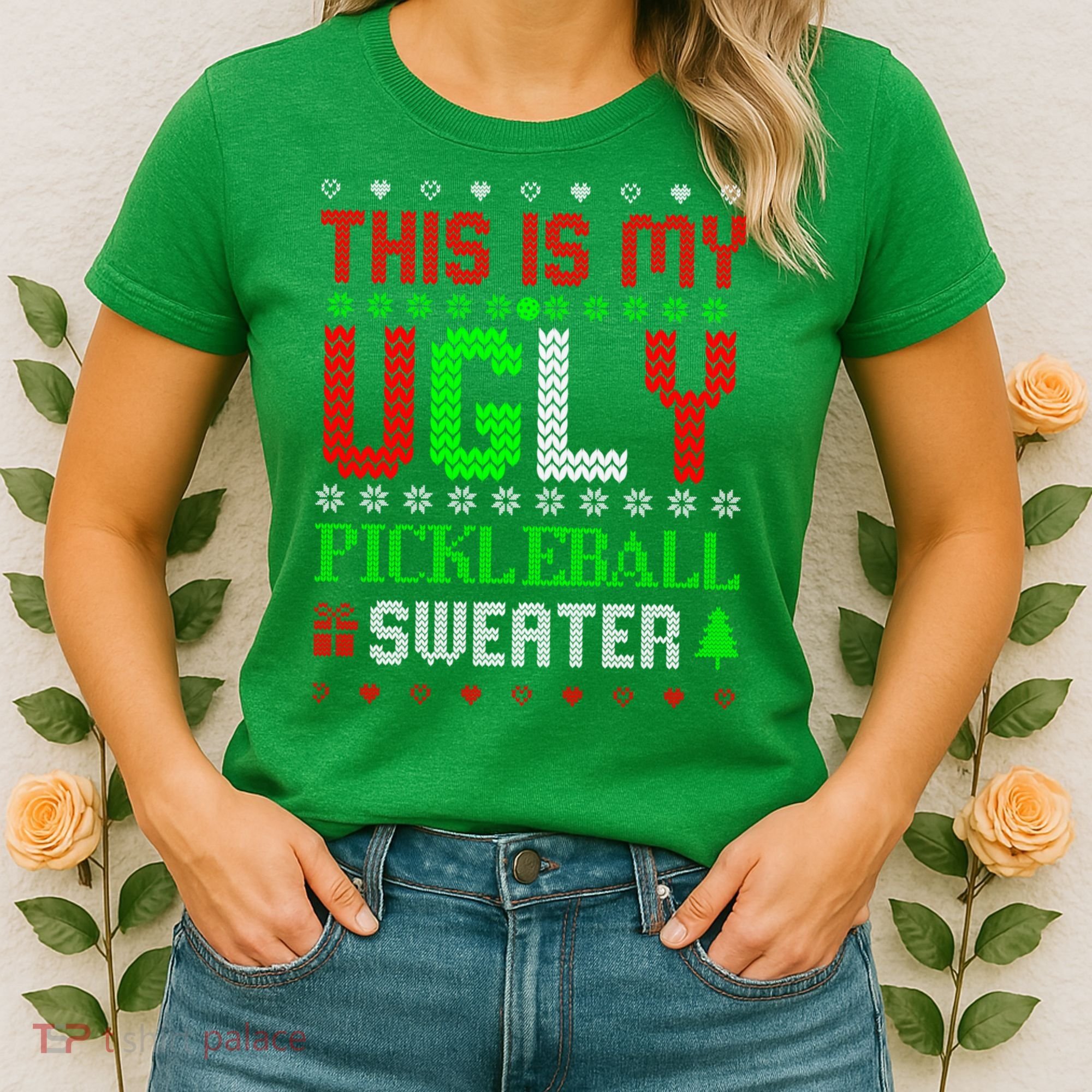This Is My Ugly Pickleball Sweater Christmas Women's T-Shirt