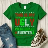 This Is My Ugly Pickleball Sweater Christmas Women's T-Shirt thumb 3