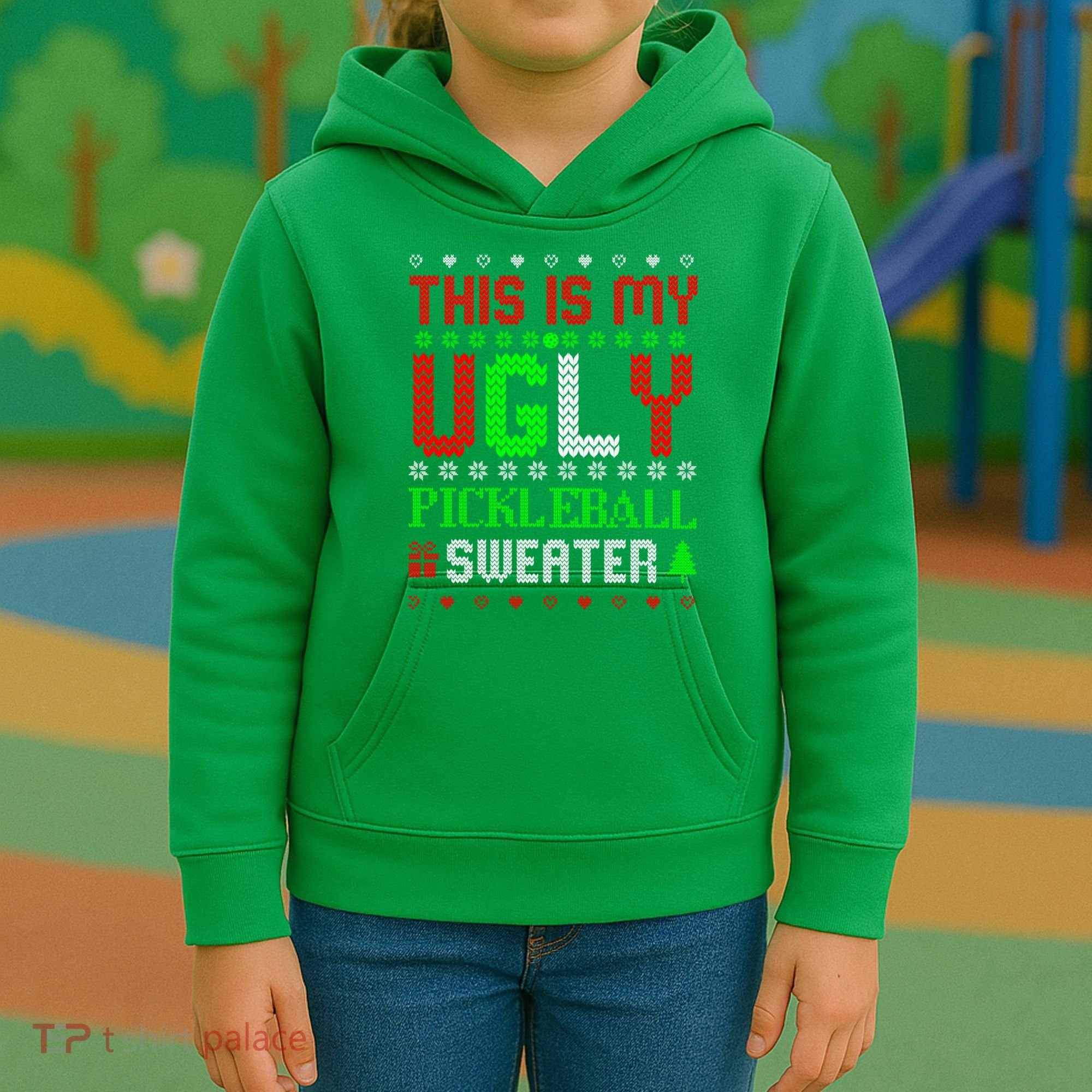 This Is My Ugly Pickleball Sweater Christmas Kids Hoodie