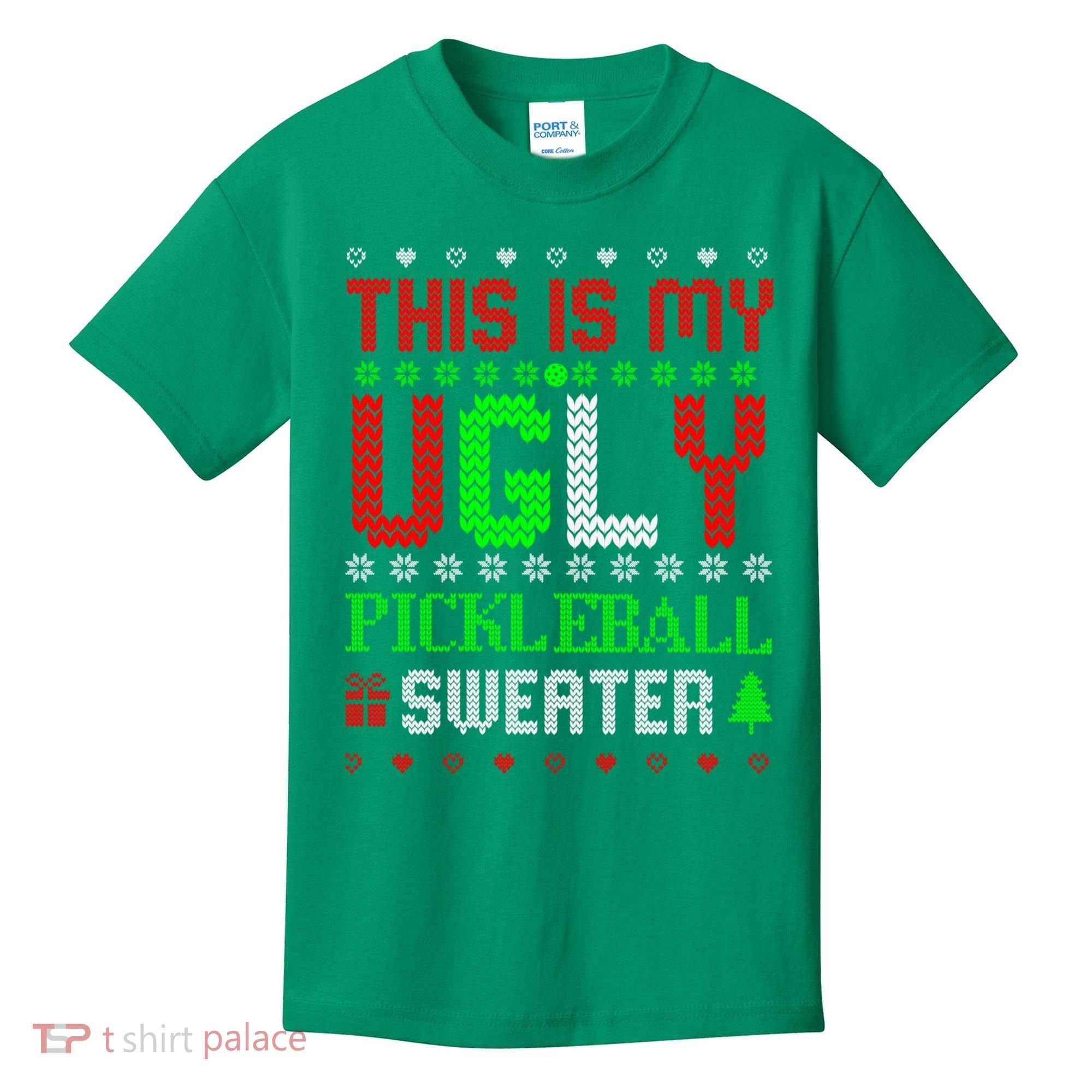 This Is My Ugly Pickleball Sweater Christmas Kids T-Shirt