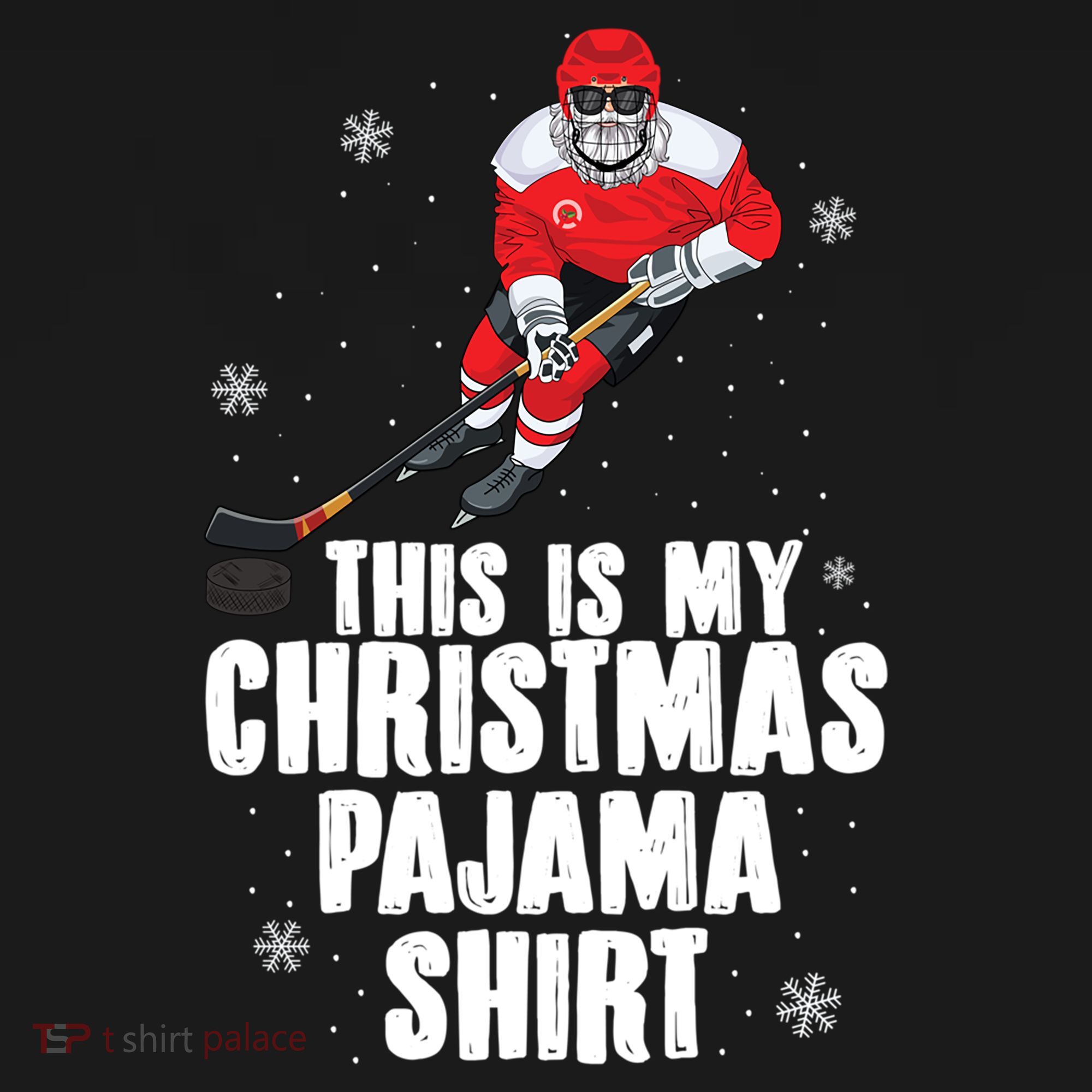 This Is My Christmas Pajama Cool Gift Funny Ice Hockey Santa Gift Women's Hoodie