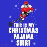 This Is My Christmas Pajama Cool Gift Funny Ice Hockey Santa Gift Sweatshirt thumb 3