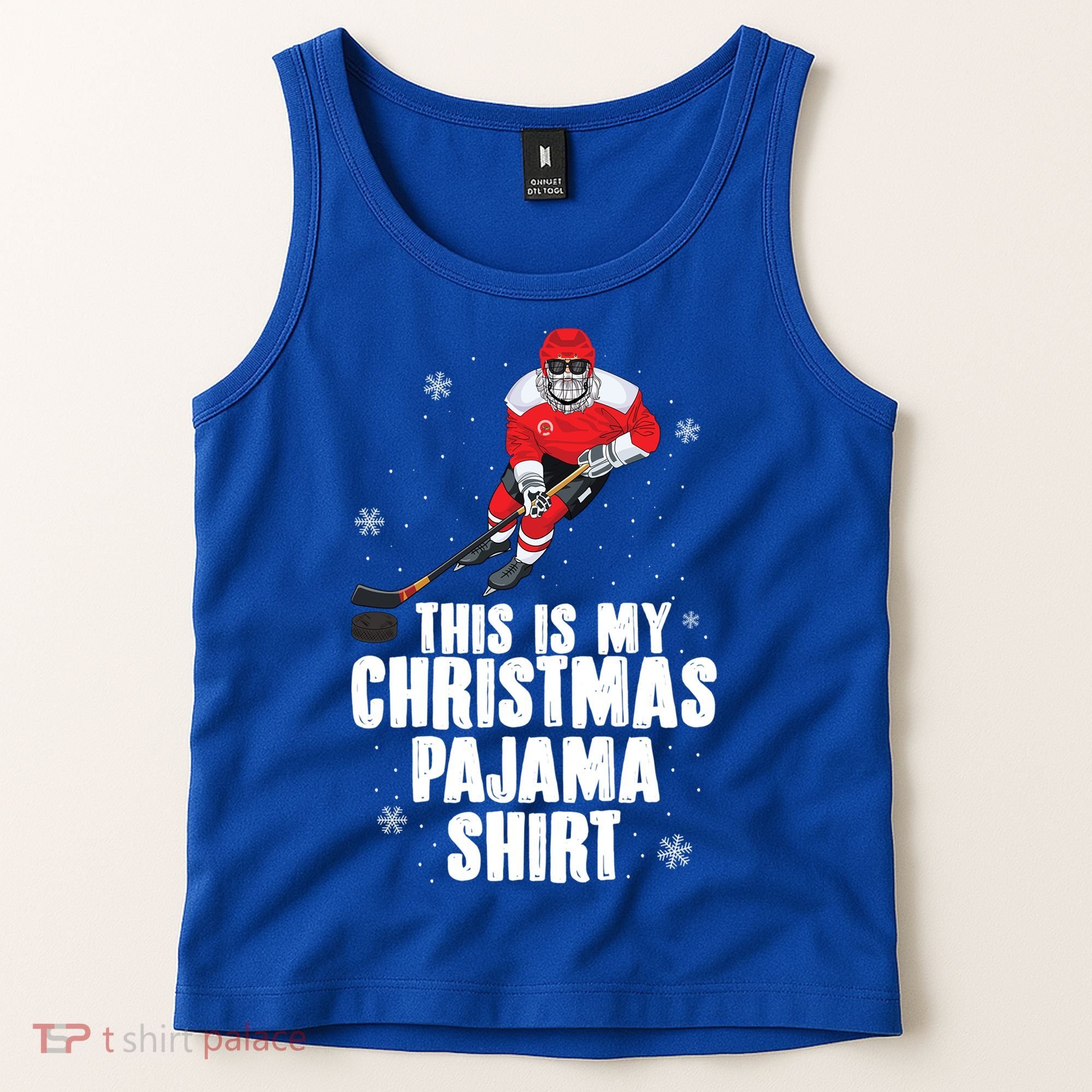 This Is My Christmas Pajama Cool Gift Funny Ice Hockey Santa Gift Tank Top