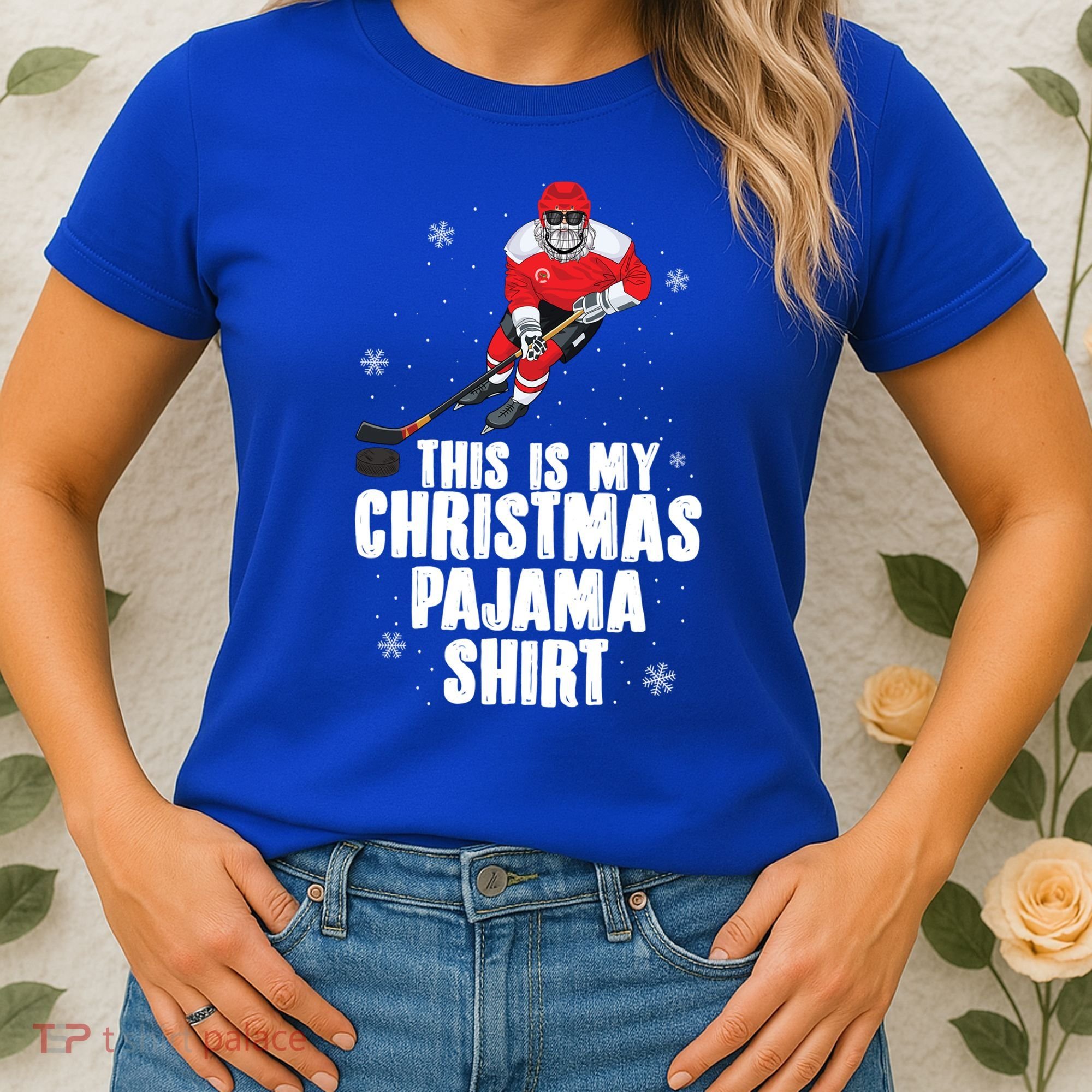 This Is My Christmas Pajama Cool Gift Funny Ice Hockey Santa Gift Women's T-Shirt