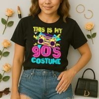 This Is My 90s Costume Retro 90s Music Theme Party Nineties Comfort Colors Boxy T-Shirt thumb 2
