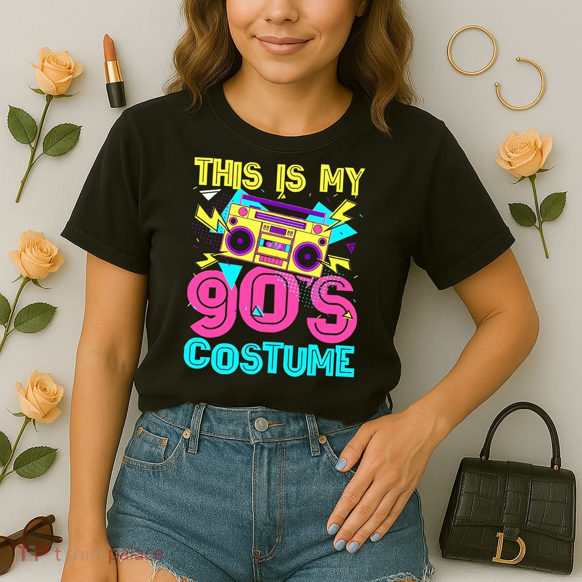 This Is My 90s Costume Retro 90s Music Theme Party Nineties Comfort Colors Boxy T-Shirt
