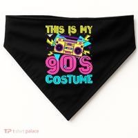 This Is My 90s Costume Retro 90s Music Theme Party Nineties USA-Made Doggie Bandana thumb 0