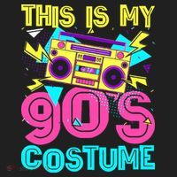 This Is My 90s Costume Retro 90s Music Theme Party Nineties Urban Oversized Heavyweight T-Shirt thumb 2