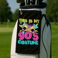 This Is My 90s Costume Retro 90s Music Theme Party Nineties Golf Towel thumb 2