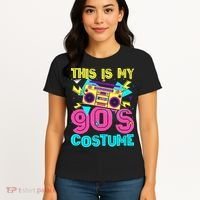 This Is My 90s Costume Retro 90s Music Theme Party Nineties Women's T-Shirt thumb 4