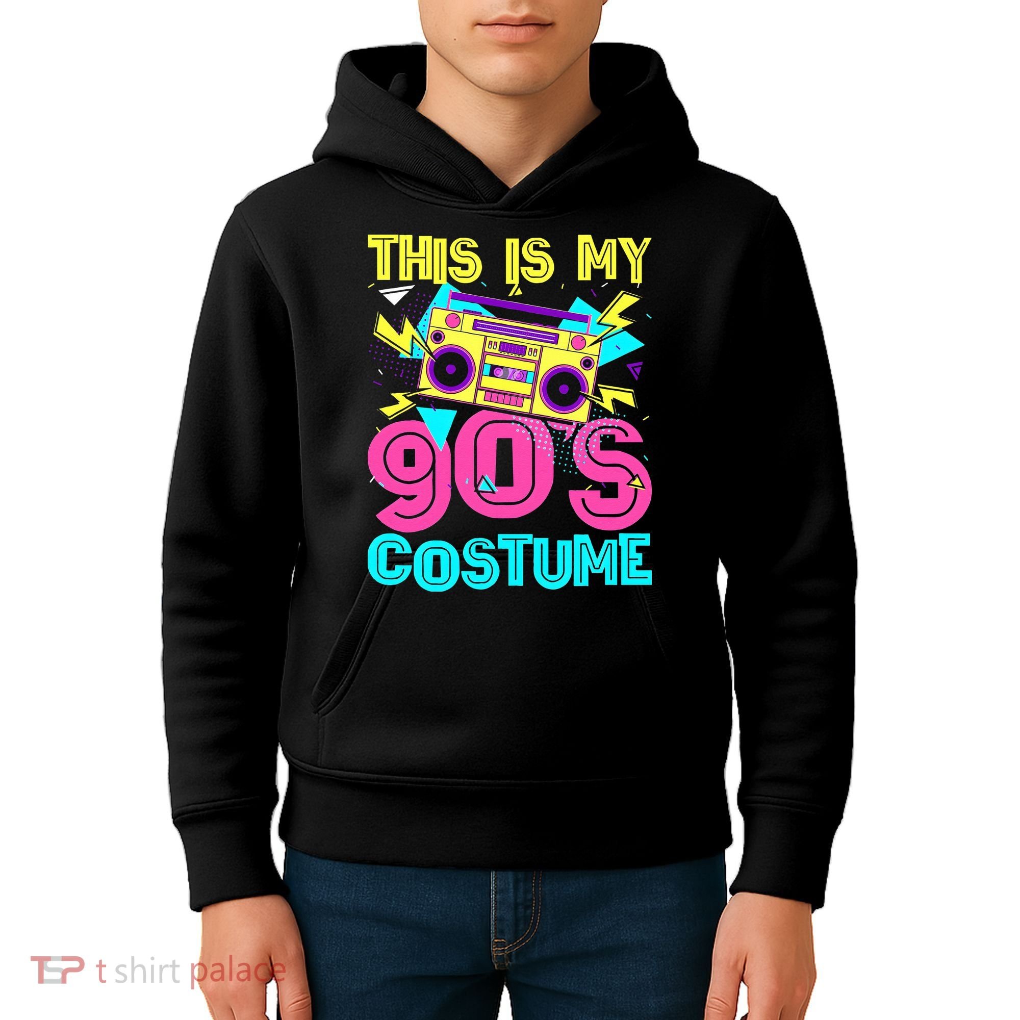 This Is My 90s Costume Retro 90s Music Theme Party Nineties Kids Hoodie