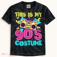 This Is My 90s Costume Retro 90s Music Theme Party Nineties Kids Tie-Dye T-Shirt thumb 0