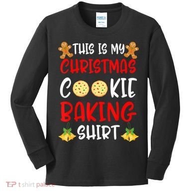 This Is My Christmas Cookie Baking Shirt Kids Long Sleeve Shirt