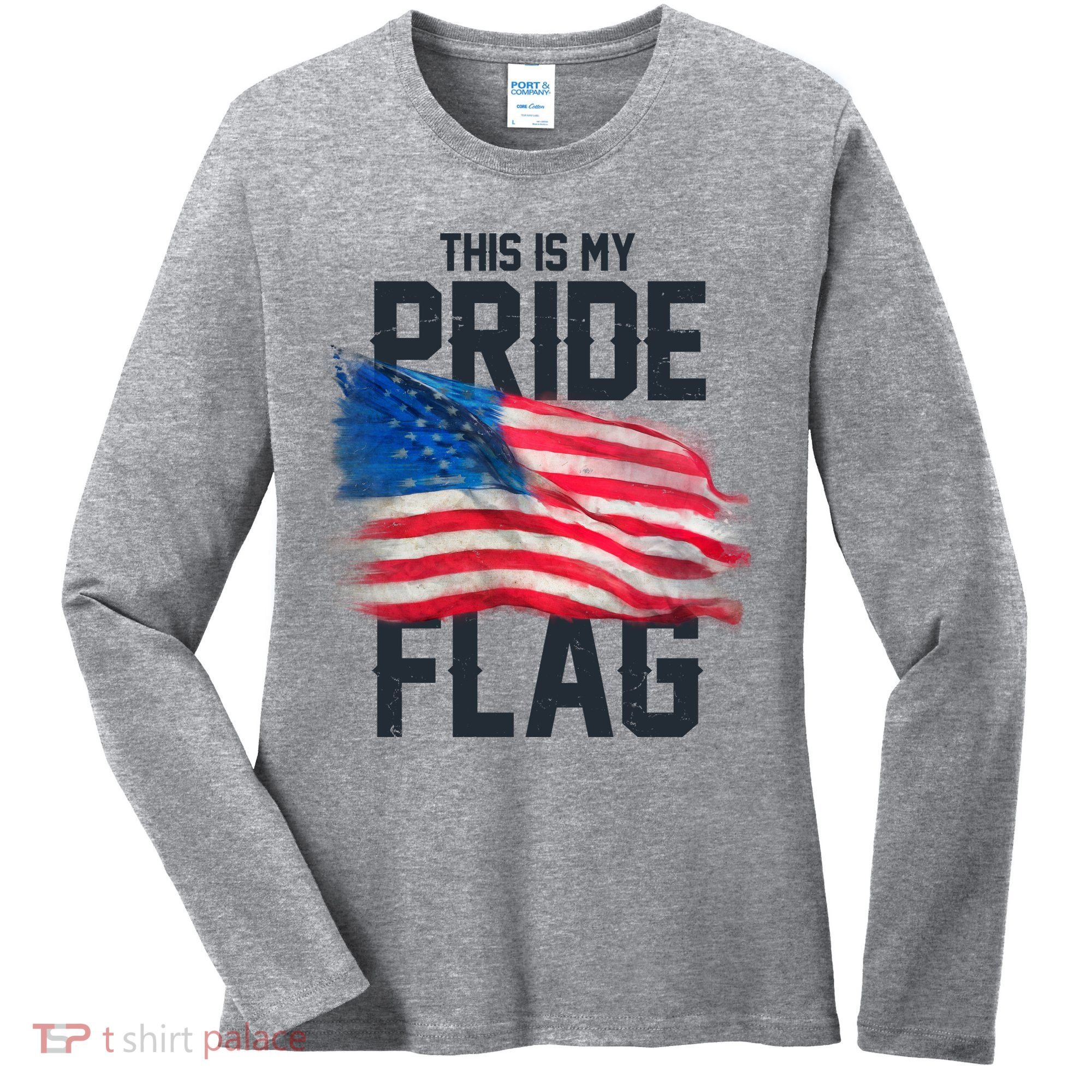 This Is My Pride Flag United States Patriot Flag Women's Long Sleeve Shirt
