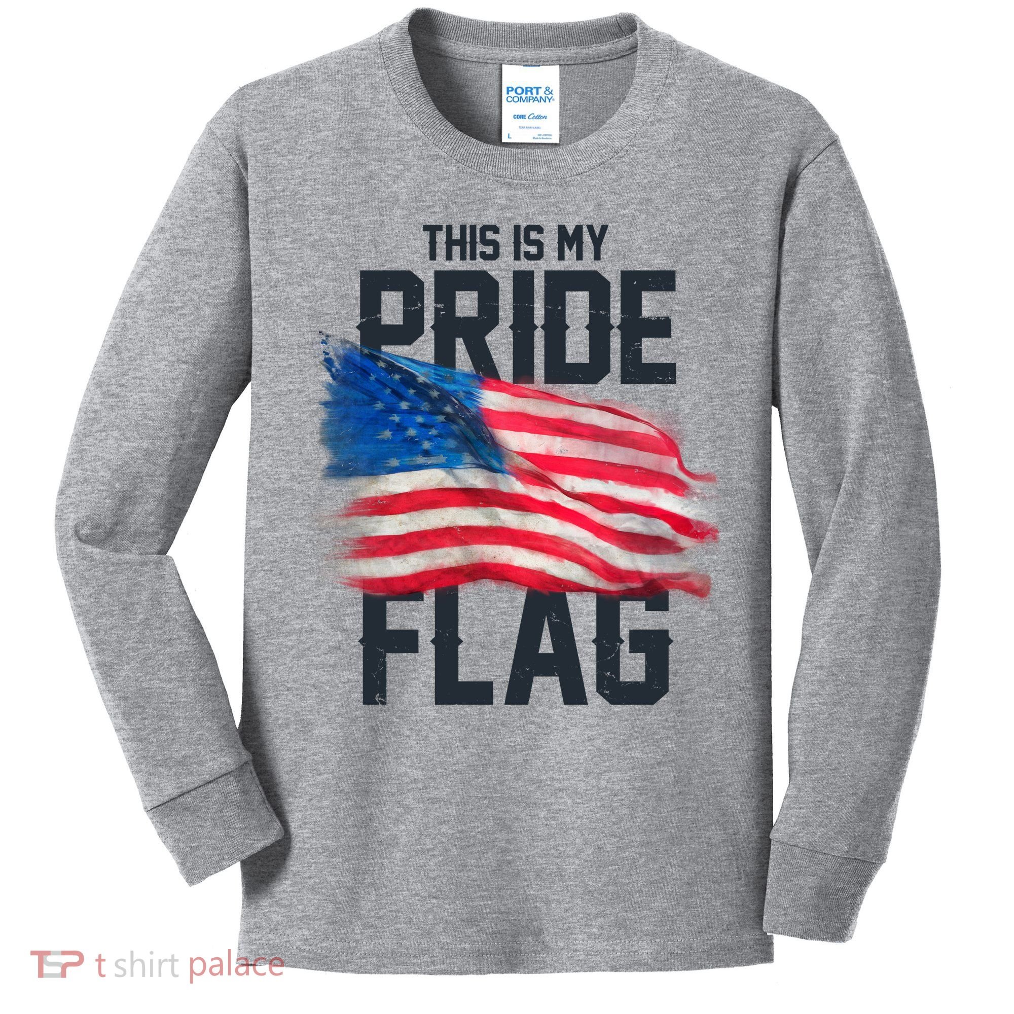 This Is My Pride Flag United States Patriot Flag Kids Long Sleeve Shirt