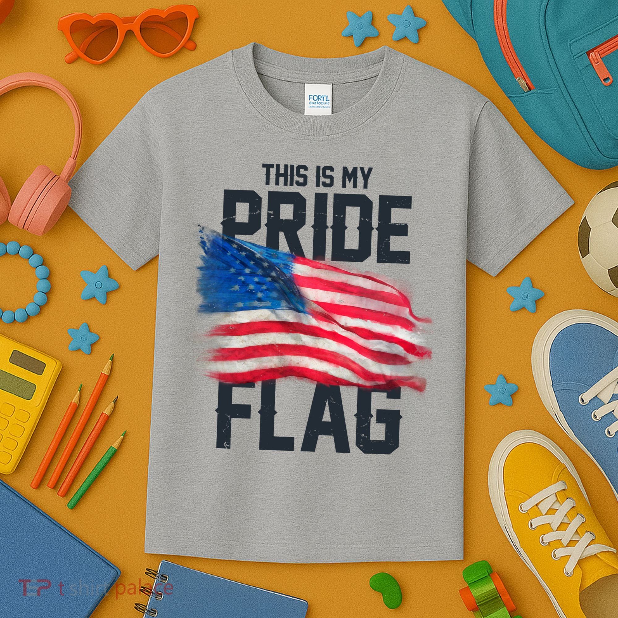 This Is My Pride Flag United States Patriot Flag Kids T-Shirt
