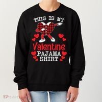 This Is My Valentine Pajama Great Gift Valentines Day Cool Plaid Cool Gift Women's Sweatshirt thumb 0