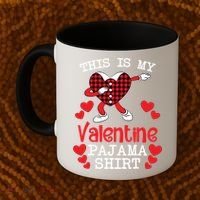 This Is My Valentine Pajama Great Gift Valentines Day Cool Plaid Cool Gift Coffee Mug thumb 2