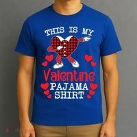 This Is My Valentine Pajama Great Gift Valentines Day Cool Plaid Cool Gift T-Shirt thumb 3