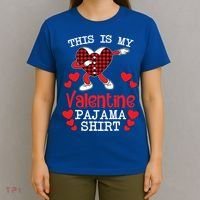 This Is My Valentine Pajama Great Gift Valentines Day Cool Plaid Cool Gift T-Shirt thumb 4