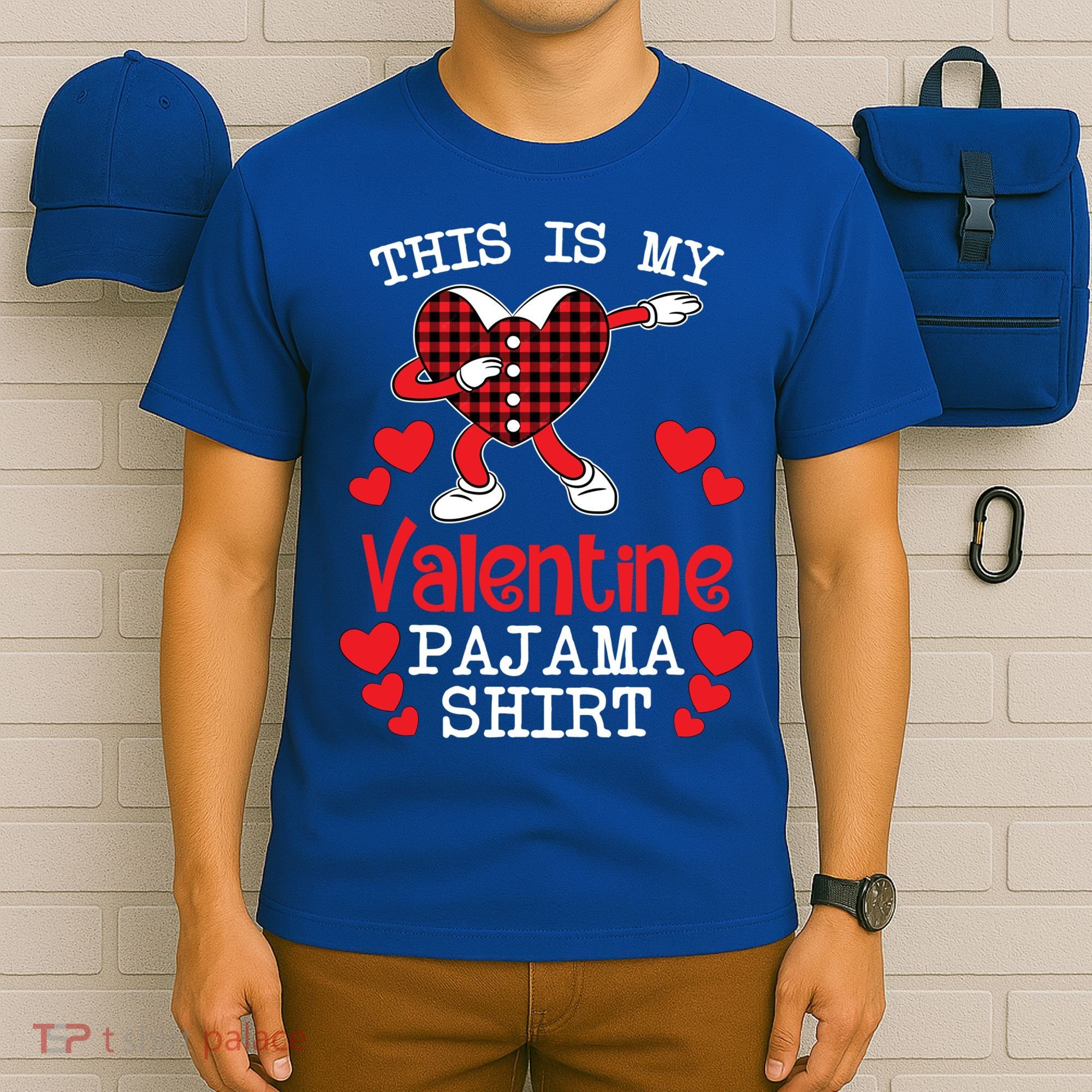 This Is My Valentine Pajama Great Gift Valentines Day Cool Plaid Cool Gift T-Shirt