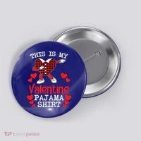 This Is My Valentine Pajama Great Gift Valentines Day Cool Plaid Cool Gift Button thumb 0