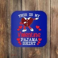 This Is My Valentine Pajama Great Gift Valentines Day Cool Plaid Cool Gift Coaster thumb 0