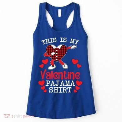 This Is My Valentine Pajama Great Gift Valentines Day Cool Plaid Cool Gift Women's Tank Top