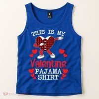 This Is My Valentine Pajama Great Gift Valentines Day Cool Plaid Cool Gift Tank Top thumb 2